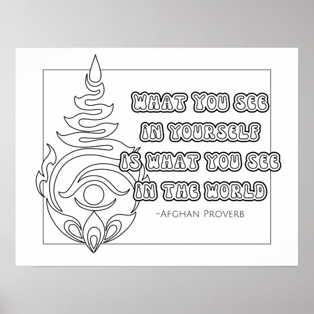 Affiche de coloriage du proverbe afghan (Devant)
