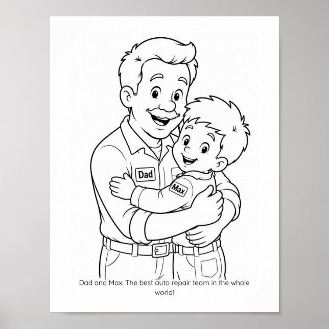 Affiche de coloriage pour l'équipe de mécanique Pa (Devant)