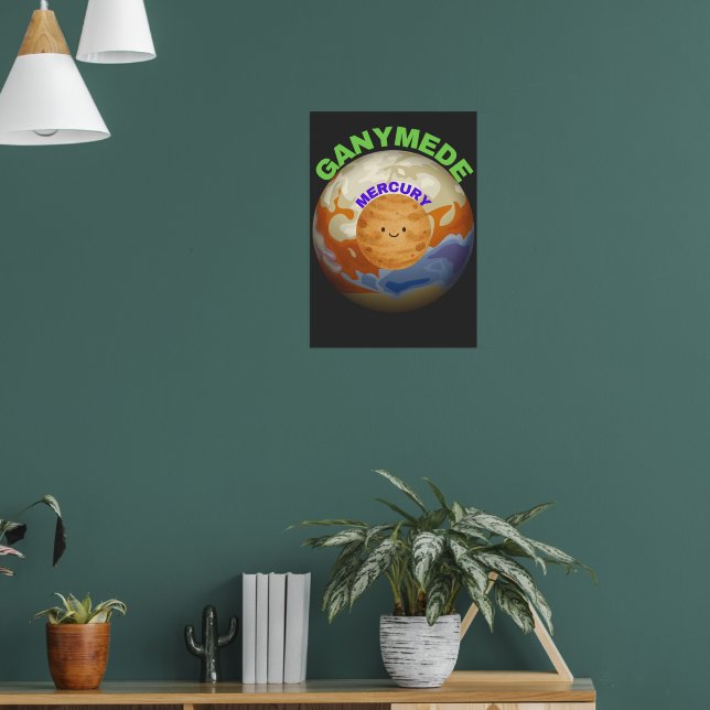 Affiche de comparaison de taille Ganymede vs Mercu (Salon 1)