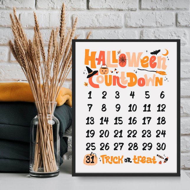 Affiche de compte à rebours de Halloween Boho Mign (Créateur téléchargé)