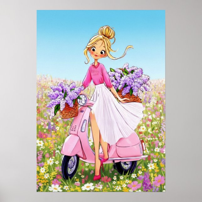 Affiche de conception de fleurs de printemps (Devant)