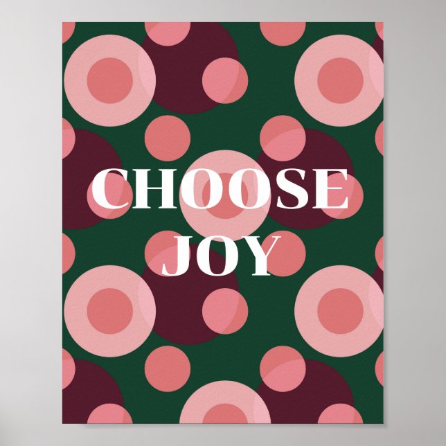 Affiche de conception rétro, choisissez la joie  (Devant)