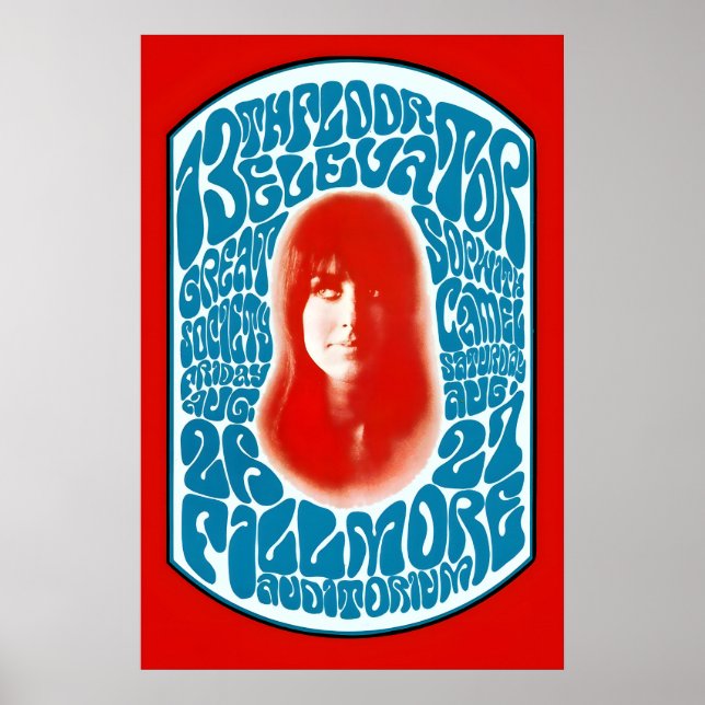 Affiche de concert 13th Floor Elevator 1966 1 (Devant)