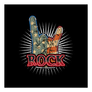 Affiche de concert de groupe de rock vintage USA 7