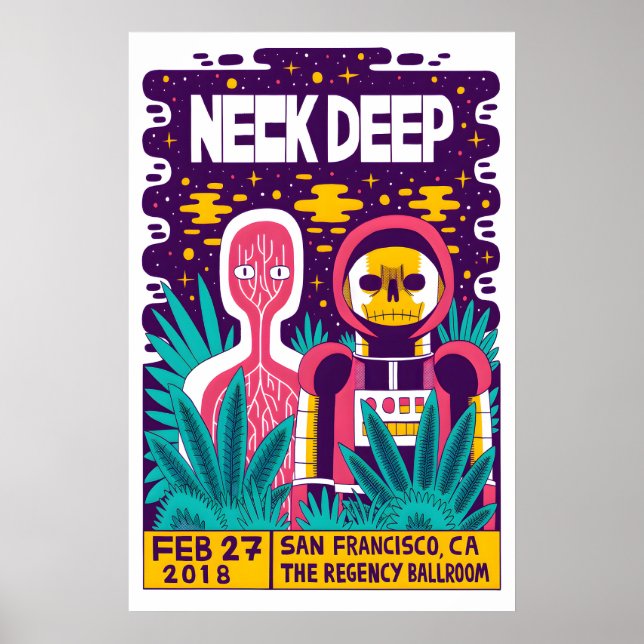 Affiche de concert de reproduction Neck Deep Matte (Devant)