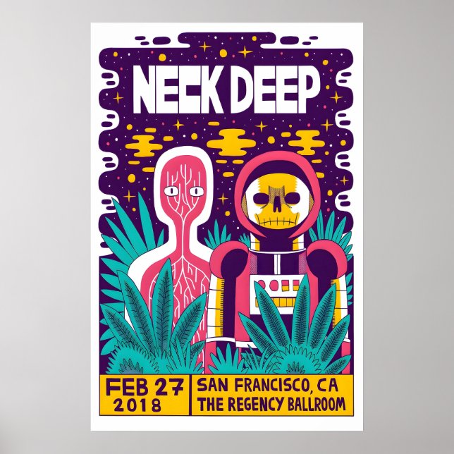 Affiche de concert de reproduction Neck Deep Matte (Devant)