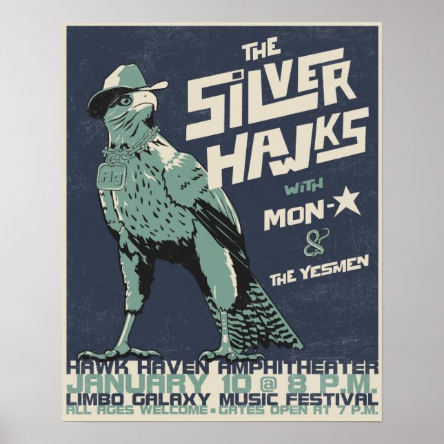Affiche de concert des S-hawks - en détresse (Devant)