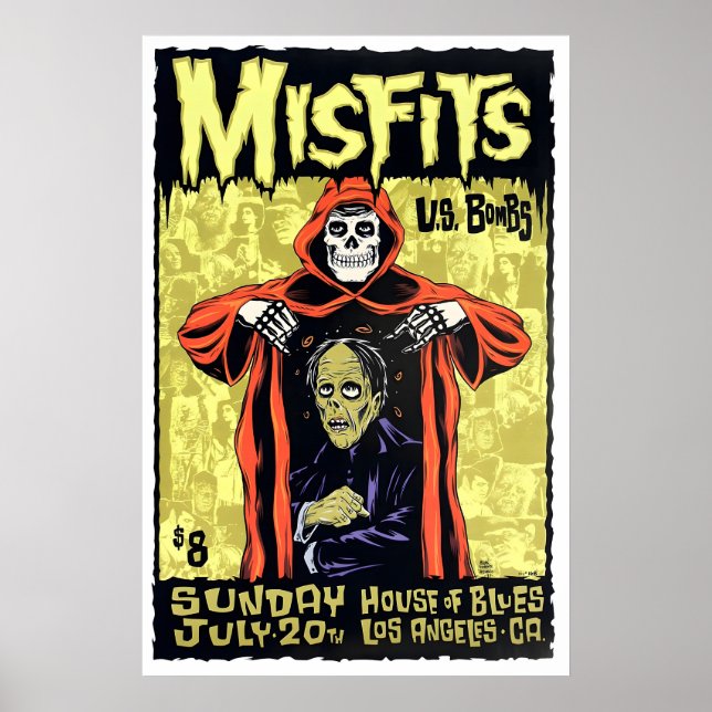 Affiche de concert Misfits REPRODUCTION Mat  Impre (Devant)