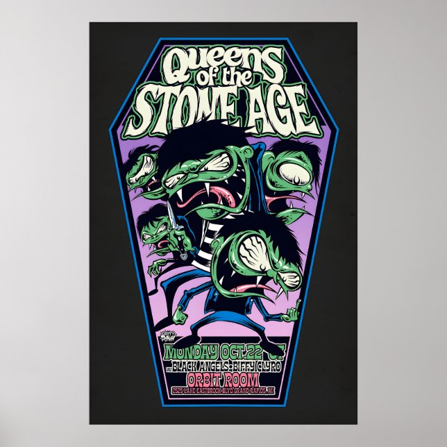 Affiche de concert QOTSA Orbit Room, Grand Rapids (Devant)
