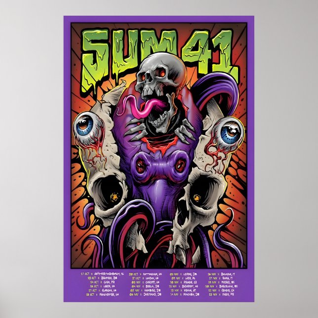 Affiche de concert SUM 41 REPRODUCTION Matee Impre (Devant)