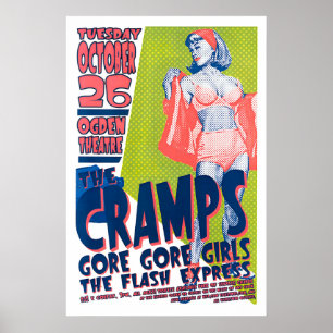 Affiche de concert The Cramps Art de rock punk vin