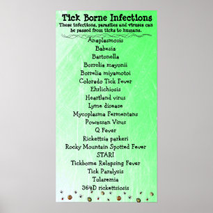 Affiche de conscience de Lyme de liste d'infection