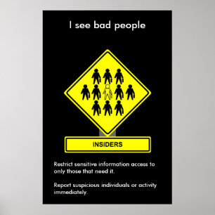 Affiche de conscience de sécurité d'initiés