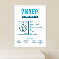 Affiche de consignes pour sèche-linge de laverie a