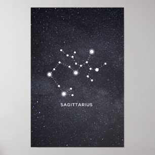 Affiche de constellation de zodiaque de Sagittaire