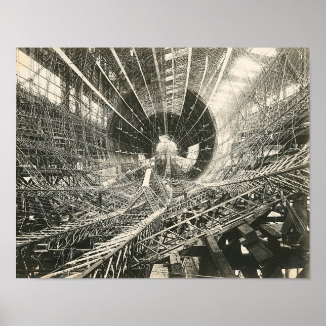 Affiche de construction du dirigeable vintage USS  (Devant)