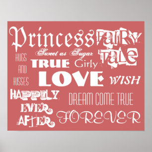 Affiche de conte de fées pour fille princesse