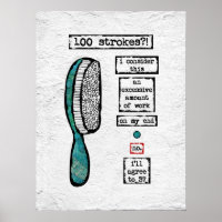 Affiche de contrat de brosse à cheveux Art imprimé