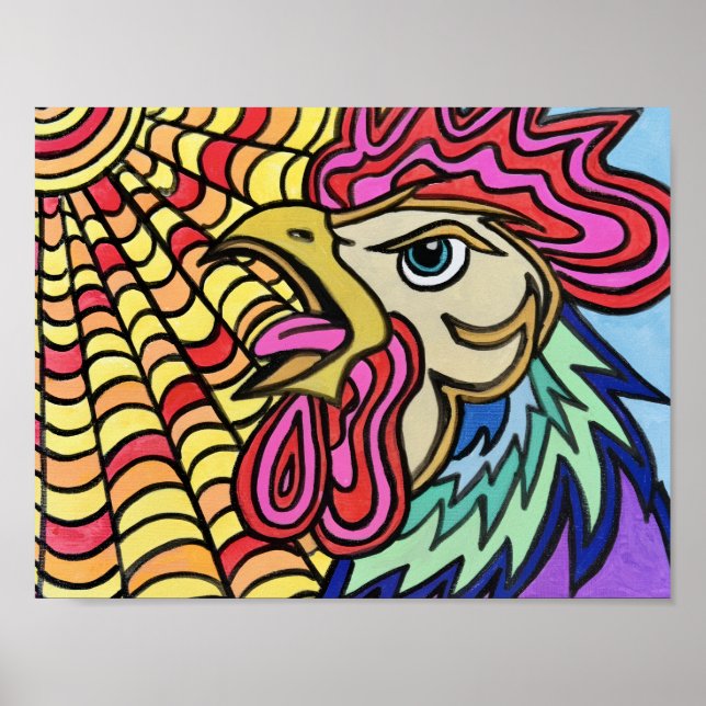 Affiche de coq lever et briller (Devant)