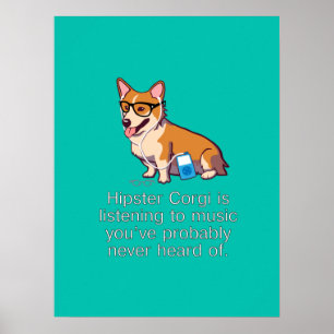 Affiche de corgi de hippie
