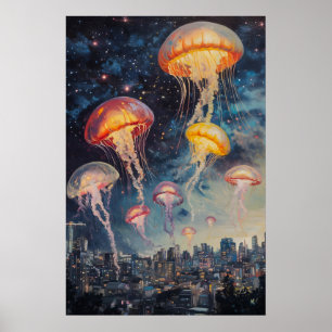 Affiche de cosmos de méduse vintage Impression d'a
