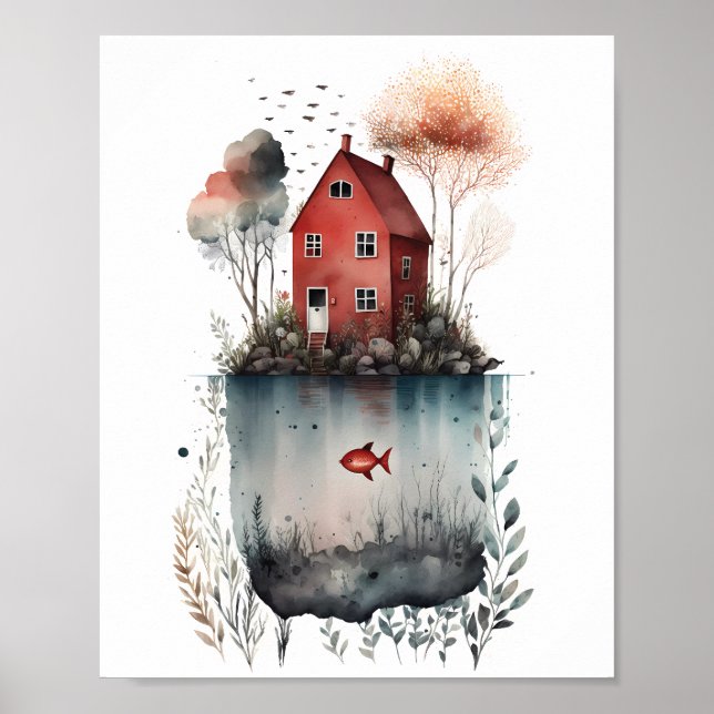 Affiche de cottage suédois (Devant)