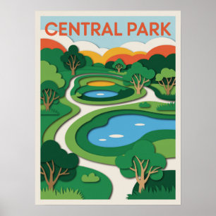 Affiche de coucher de soleil en papier découpé de 