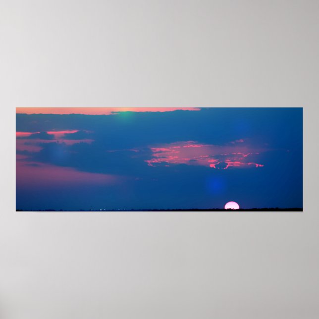 Affiche de coucher de soleil impressionniste depui (Devant)