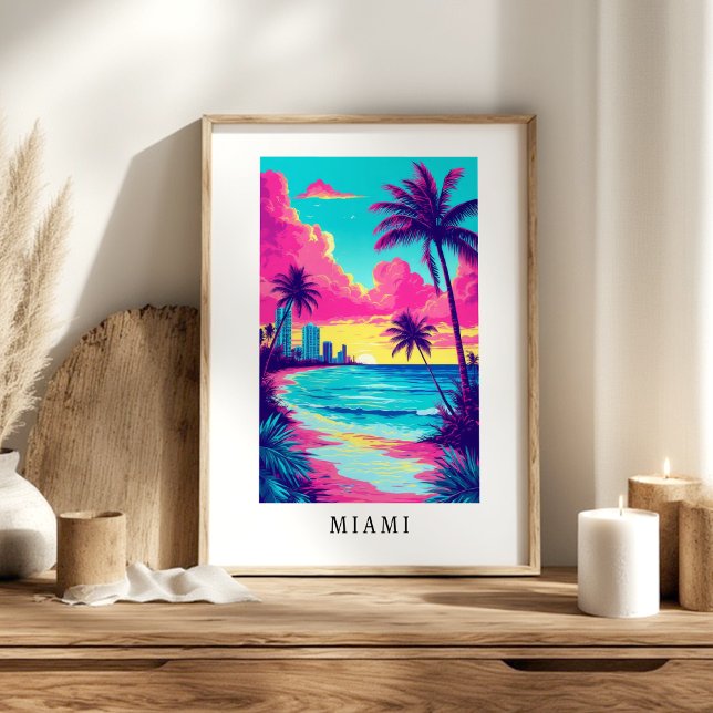 Affiche de coucher de soleil sur la plage tropical (Créateur téléchargé)