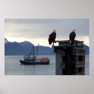 Affiche "de coucher du soleil d'Alaska"