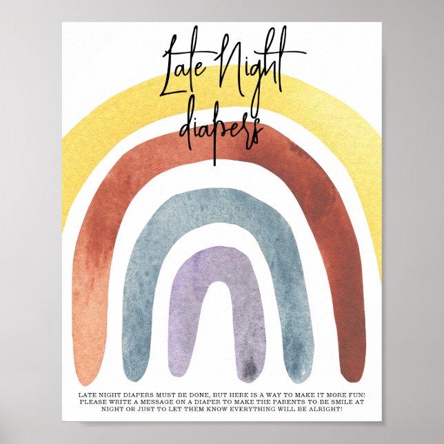 Affiche de couches pour nuit tardive à l'aquarelle (Devant)