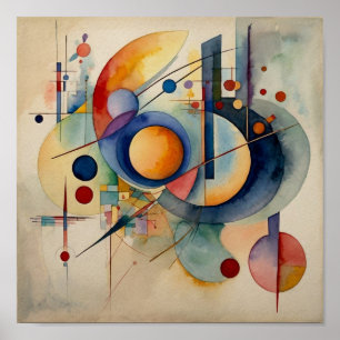 Affiche de couleur à l'eau d'art abstrait artistiq