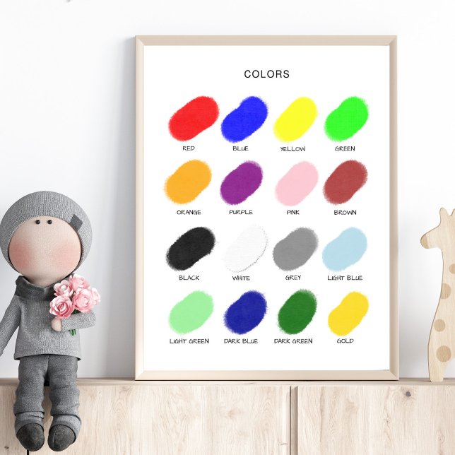 Affiche de couleurs – Art mural pour la maternelle (Créateur téléchargé)
