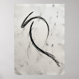 Affiche de coup de pinceau à encre abstraite   I n