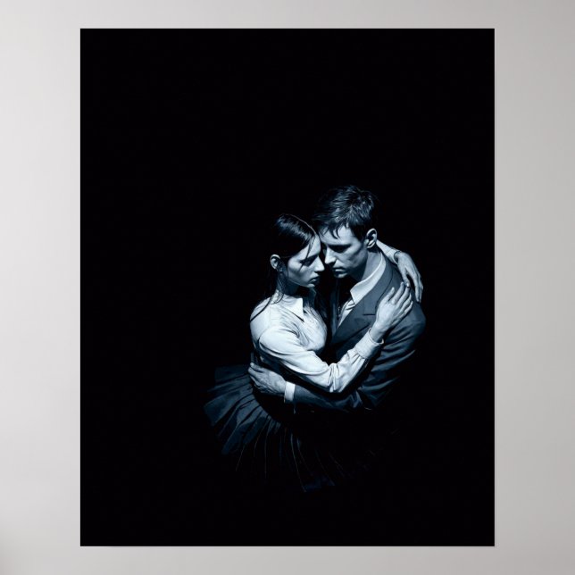Affiche de couple s'étreignant Impression gothique (Devant)