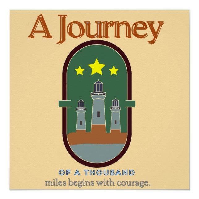 Affiche de courage pour un voyage de mille miles (Devant)