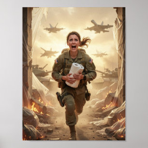 Affiche de courage surréaliste dans un monde chaot