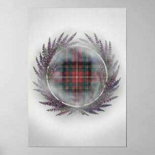Affiche de couronne de bruyère tartan rouge écossa