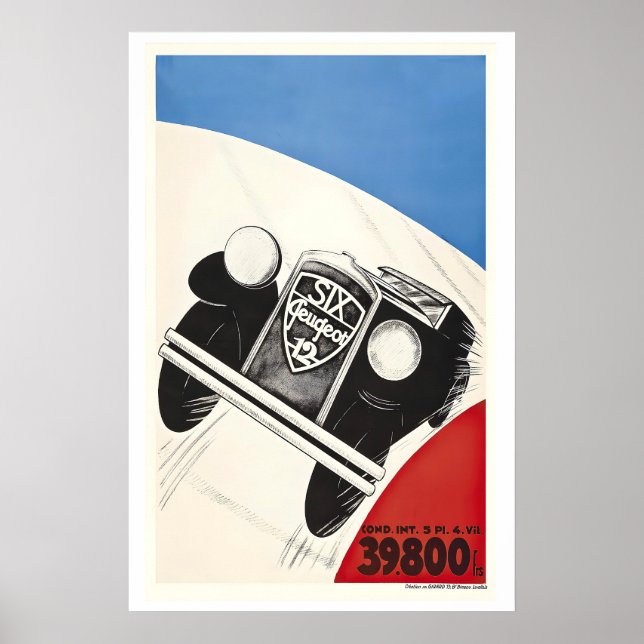 Affiche de course automobile de voiture ancienne (Devant)
