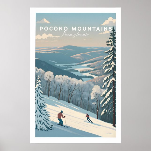 Affiche de course de ski en Pennsylvanie dans les  (Devant)