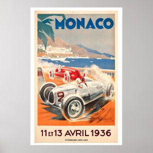 Affiche de course vintage Grand Prix de Monaco 193