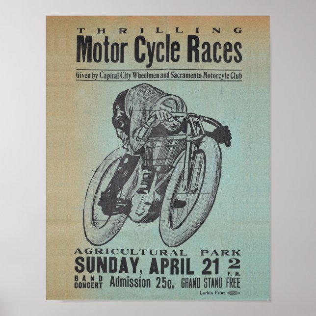 Affiche de courses de motos (Devant)