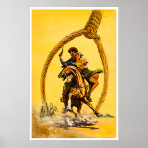 Affiche de cow-boy Art occidental hors-la-loi Impr