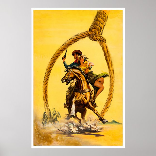Affiche de cow-boy Art occidental hors-la-loi Impr (Devant)