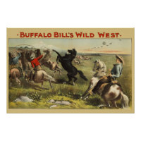 Affiche de cow-boy de l'Ouest sauvage de Buffalo B