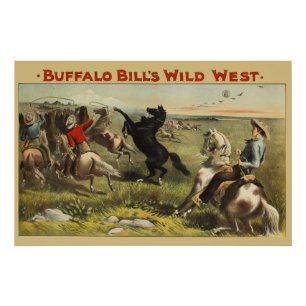 Affiche de cow-boy de l'Ouest sauvage de Buffalo B
