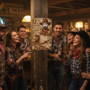 Affiche de cowboy recherché personnalisée dans le
