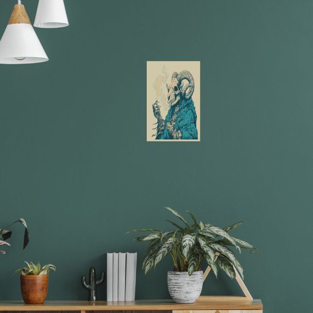 Affiche de crâne de bélier fumeur occulte (Salon 1)