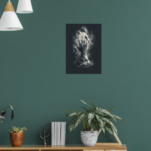 Affiche de crâne main corbeaux gothique art sombre