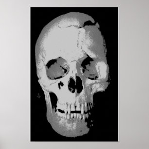 Affiche de crâne - Pop Art noir et blanc, Art Fant